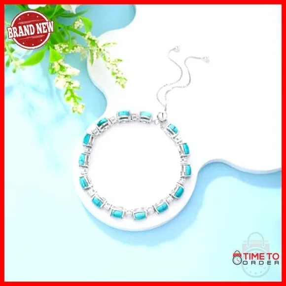 925 Sterling Silver Tennis Bracelet Adjustable 7 Inch Western Boho - Picture 4 of 7